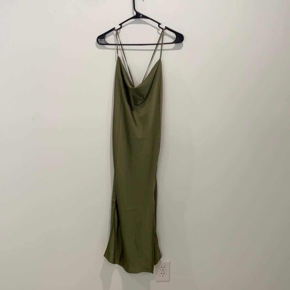 Forever 21 green slip dress
